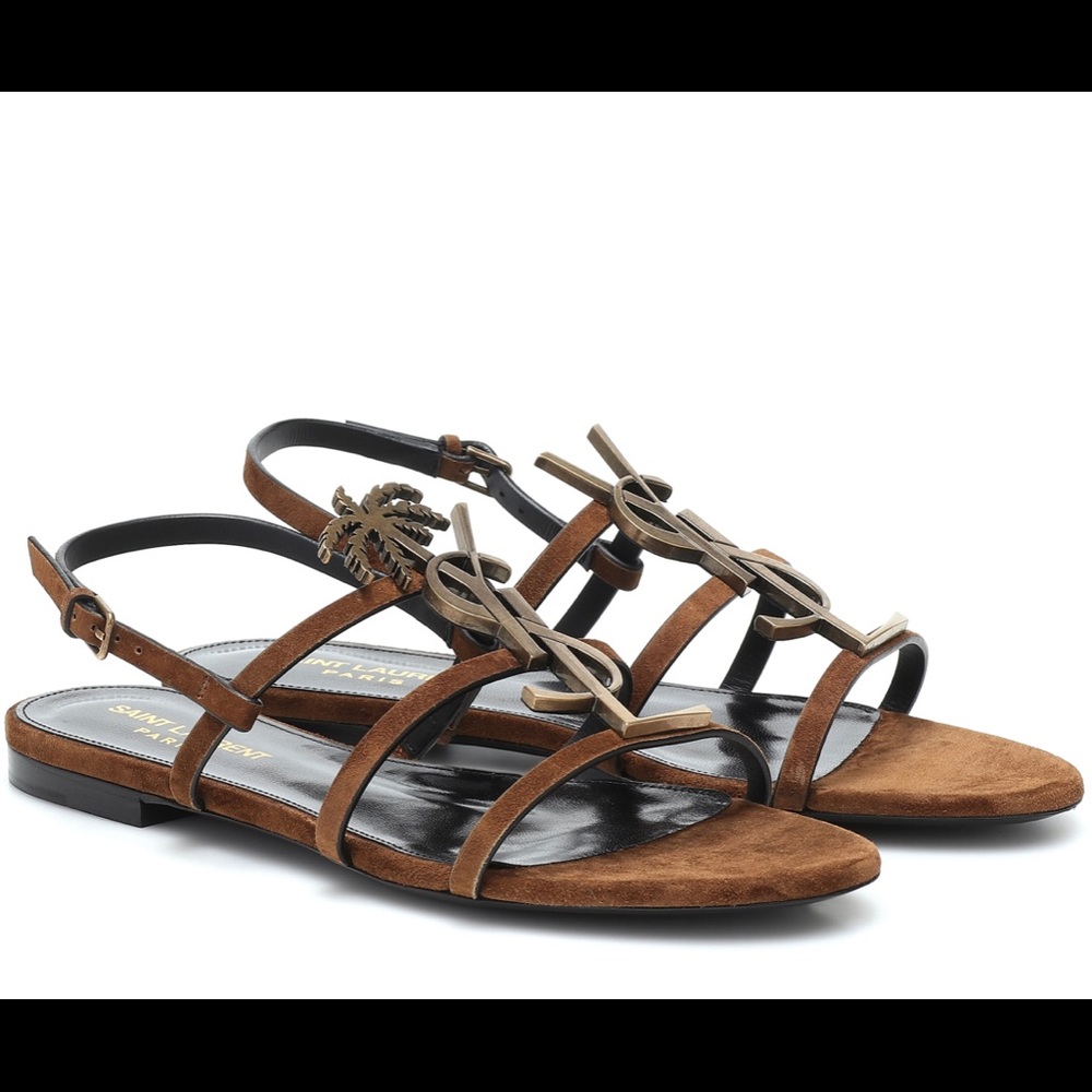 Saint Laurent YSL palm tree Cassandra Sandals